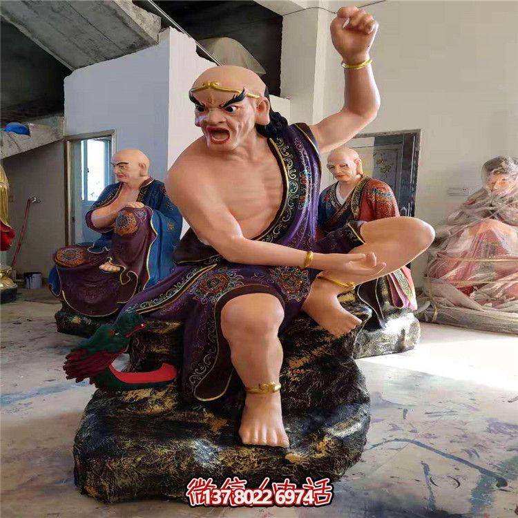 玻璃鋼十八羅漢彩繪雕塑，美麗神圣的景區(qū)裝飾