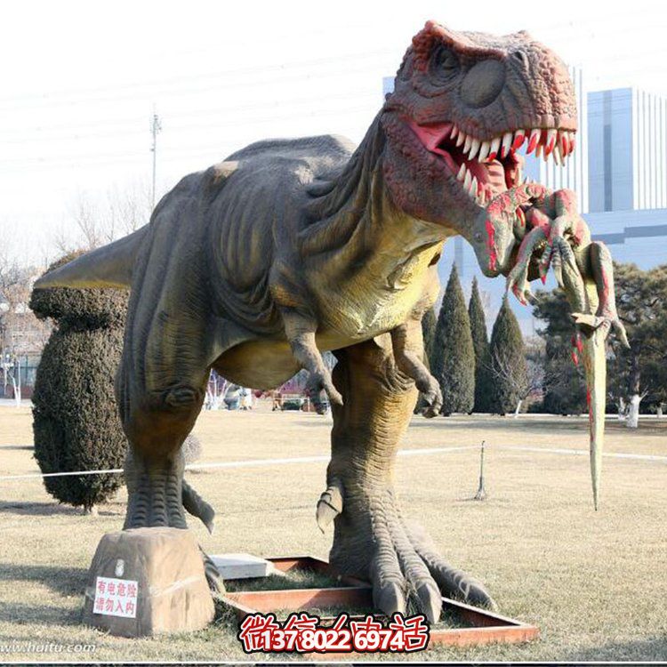 玻璃鋼仿真恐龍雕像，為動物園、園林等戶外場所擺放