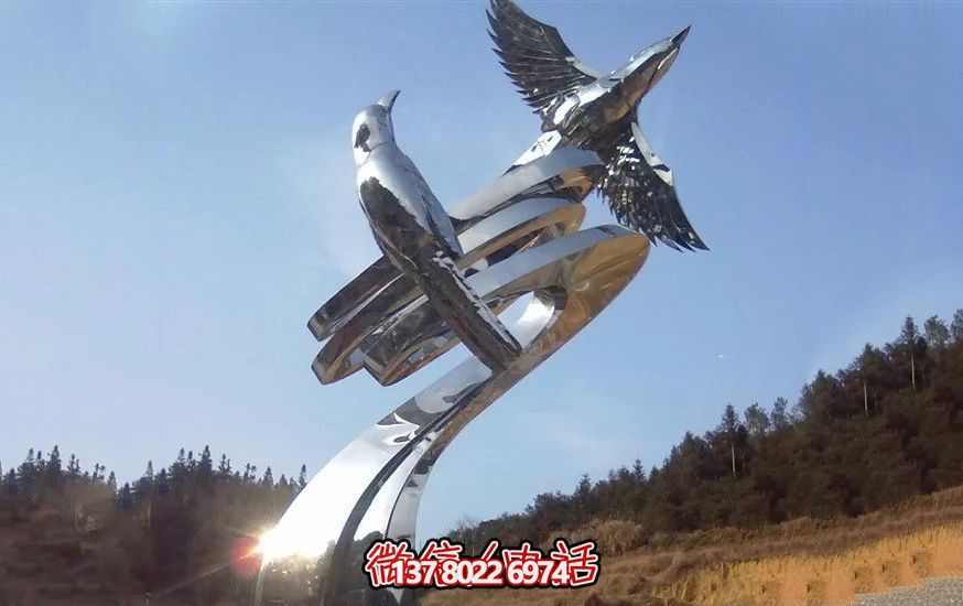 不銹鋼和平鴿雕塑，營造和諧的園林景觀