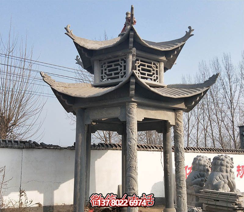 古樸雅致的仿古涼亭，讓你走進歷史悠久的古寺廟