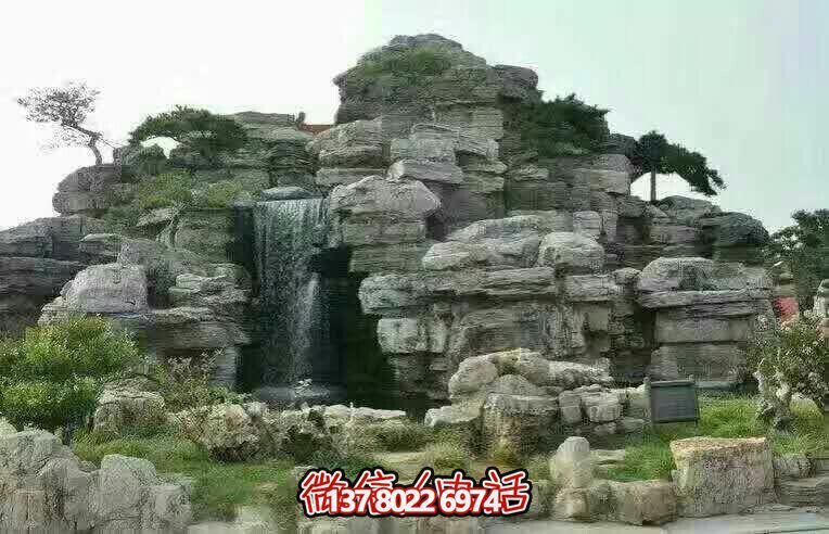 精美的景區園林，完美的假山流水擺放