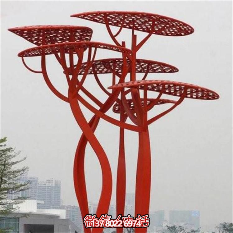 不銹鋼樹，抽象樹形雕塑