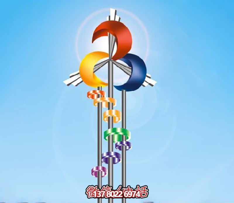 學(xué)校企業(yè)擺放抽象不銹鋼風(fēng)車雕塑
