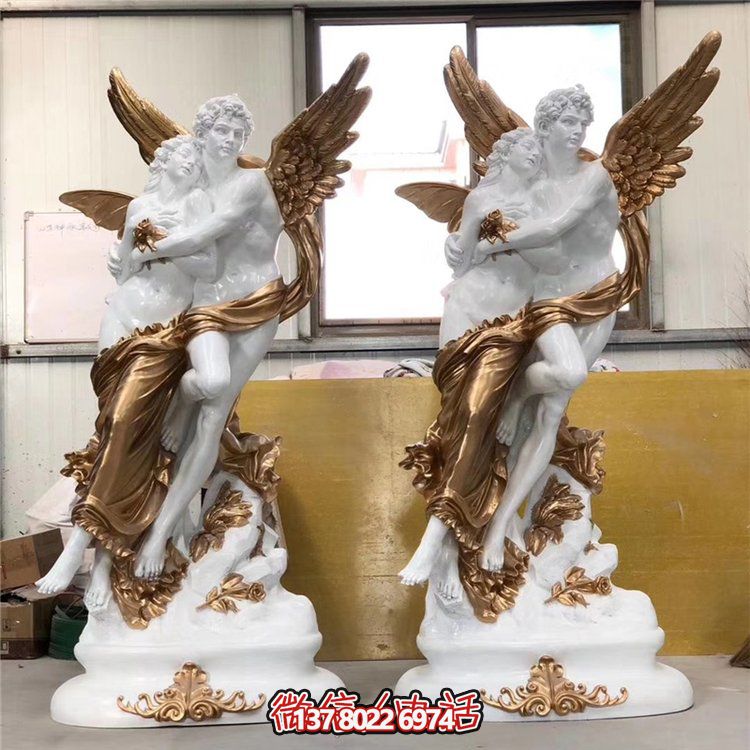 室外玻璃鋼噴漆西方愛(ài)情人物雕塑
