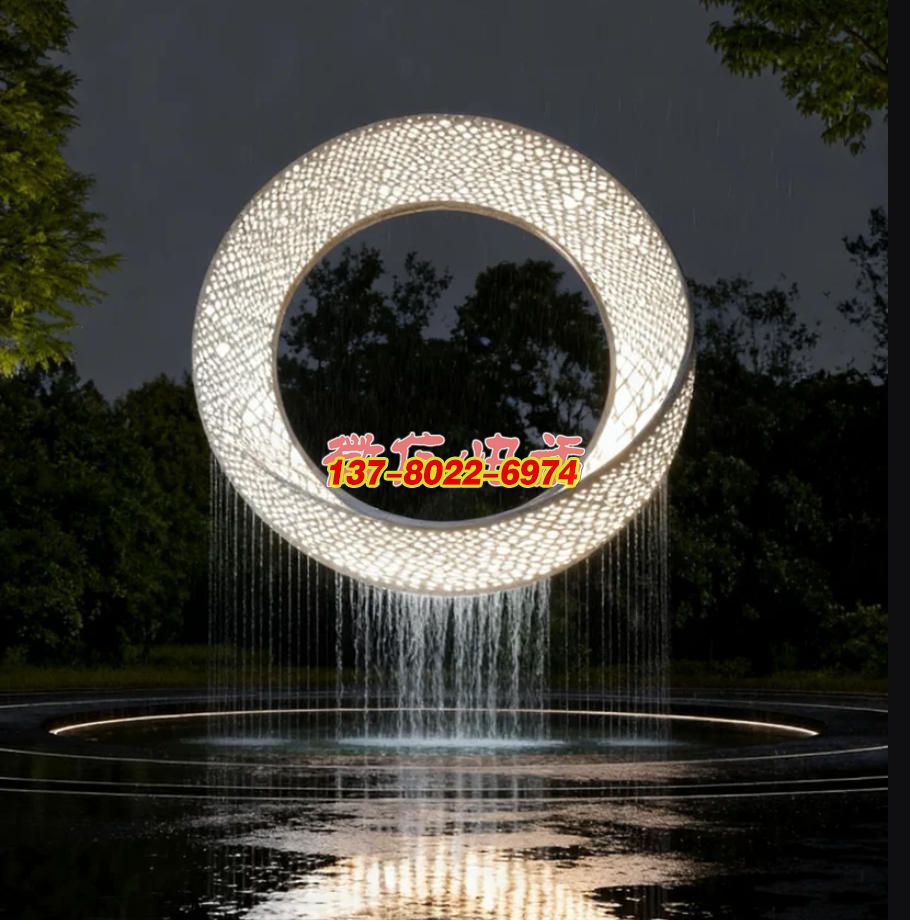 律動(dòng)之環(huán)?不銹鋼景觀雕塑 —— 水韻流光的城市藝術(shù)地標(biāo)